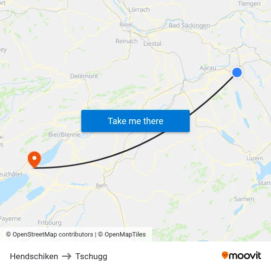 Hendschiken to Tschugg map
