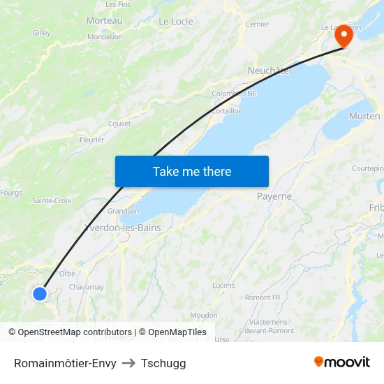 Romainmôtier-Envy to Tschugg map