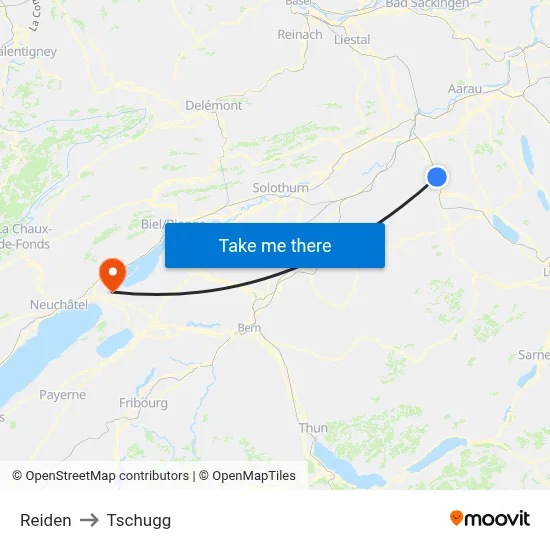 Reiden to Tschugg map