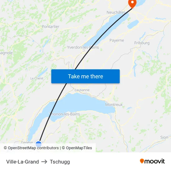 Ville-La-Grand to Tschugg map