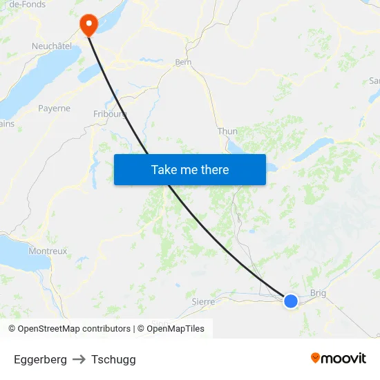 Eggerberg to Tschugg map