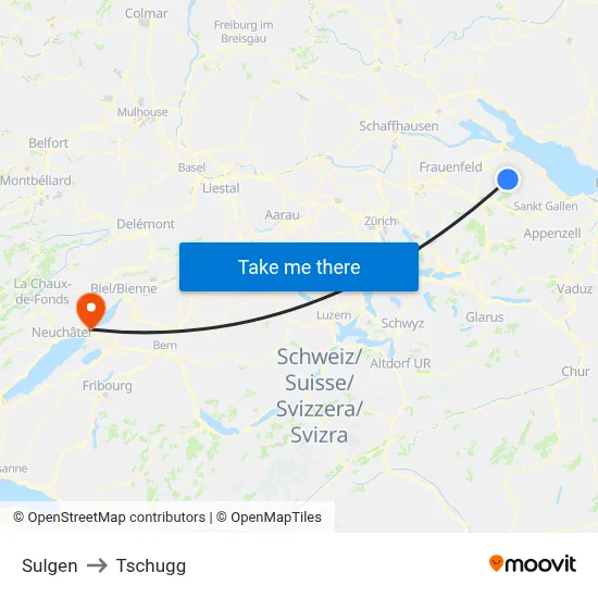 Sulgen to Tschugg map