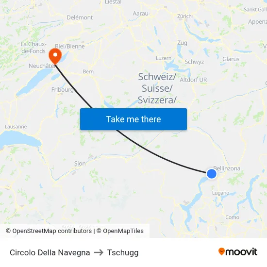 Circolo Della Navegna to Tschugg map