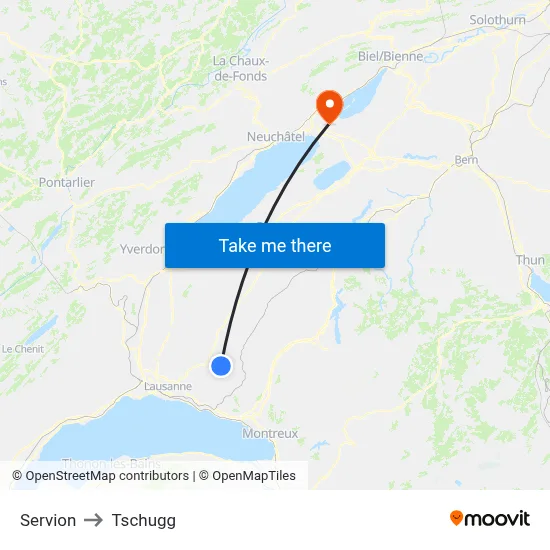 Servion to Tschugg map