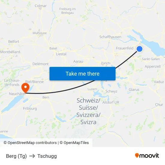 Berg (Tg) to Tschugg map