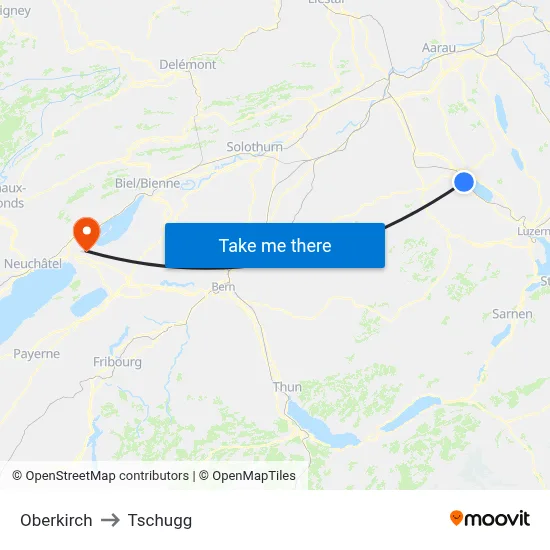 Oberkirch to Tschugg map