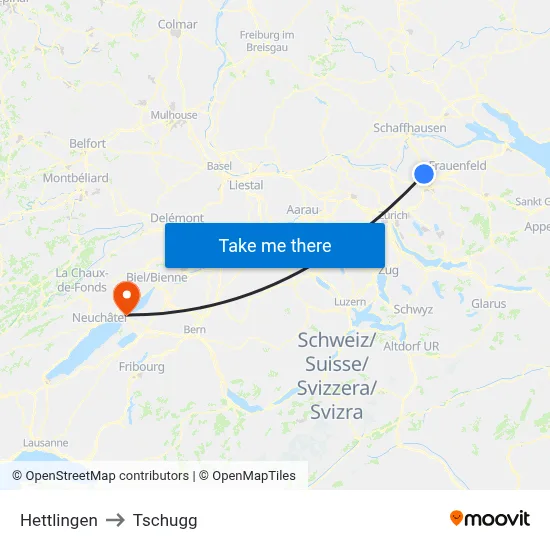 Hettlingen to Tschugg map