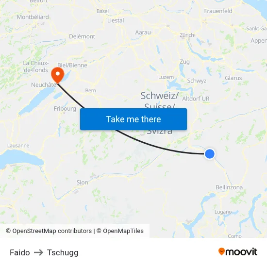 Faido to Tschugg map