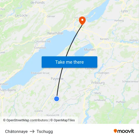 Châtonnaye to Tschugg map