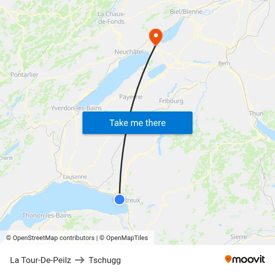 La Tour-De-Peilz to Tschugg map