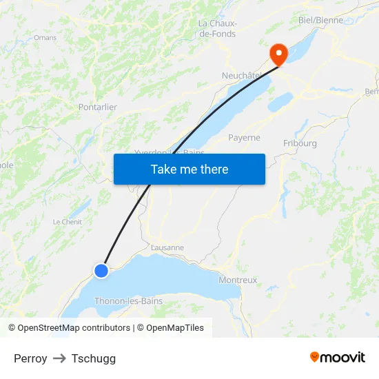 Perroy to Tschugg map
