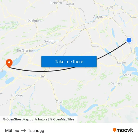 Mühlau to Tschugg map