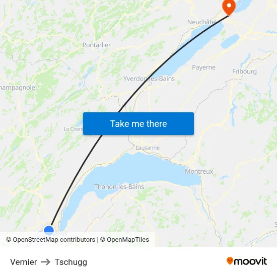 Vernier to Tschugg map