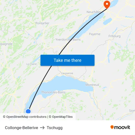 Collonge-Bellerive to Tschugg map