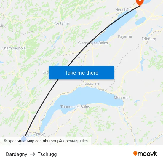 Dardagny to Tschugg map