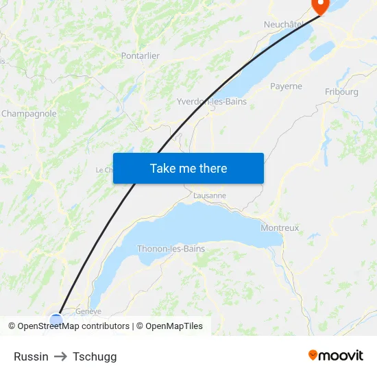 Russin to Tschugg map