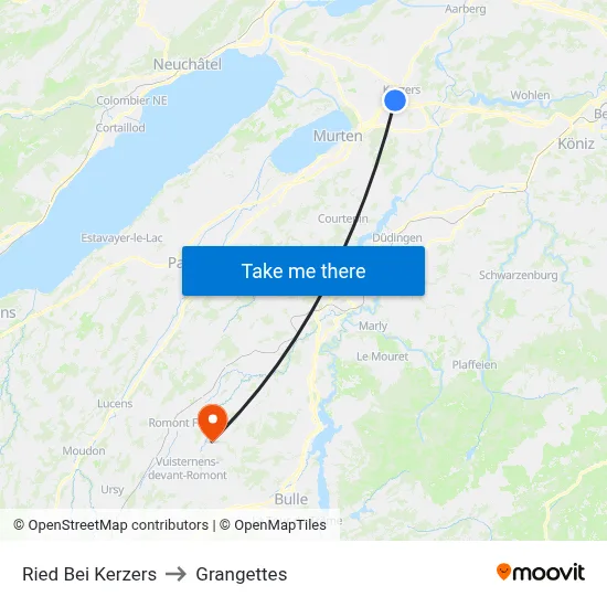Ried Bei Kerzers to Grangettes map