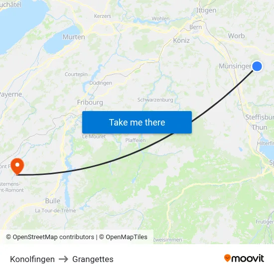 Konolfingen to Grangettes map