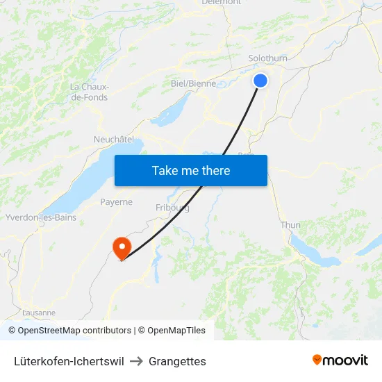 Lüterkofen-Ichertswil to Grangettes map
