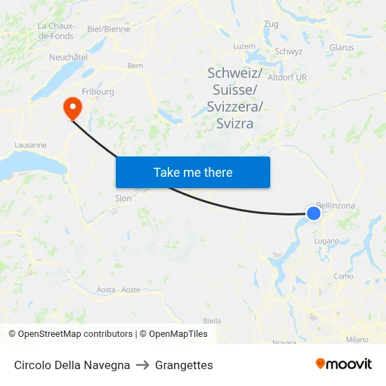 Circolo Della Navegna to Grangettes map
