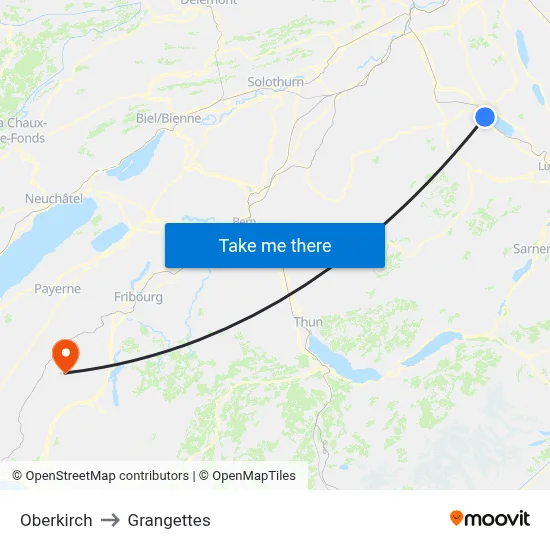 Oberkirch to Grangettes map