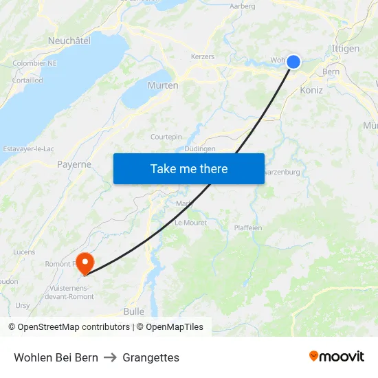 Wohlen Bei Bern to Grangettes map