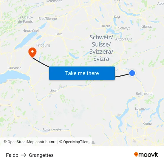 Faido to Grangettes map