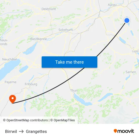 Birrwil to Grangettes map