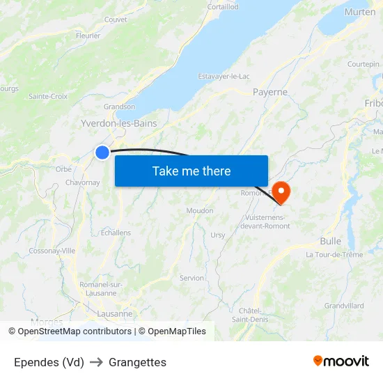 Ependes (Vd) to Grangettes map