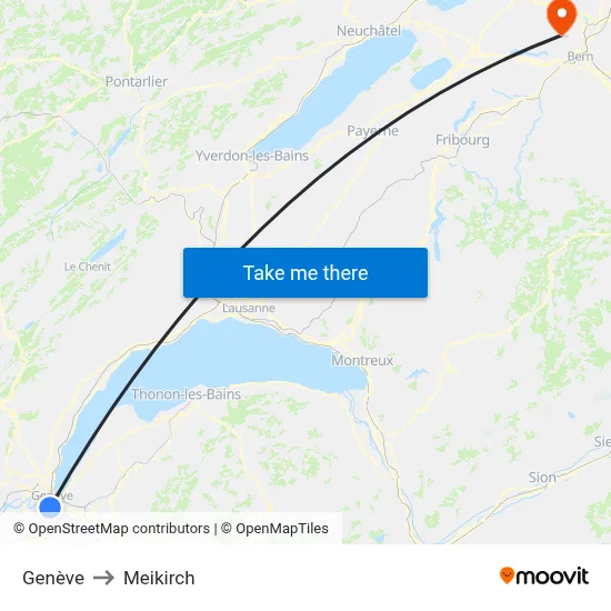 Genève to Meikirch map