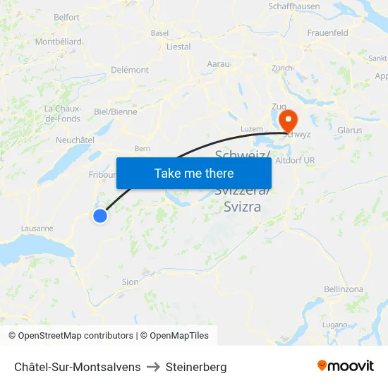 Châtel-Sur-Montsalvens to Steinerberg map