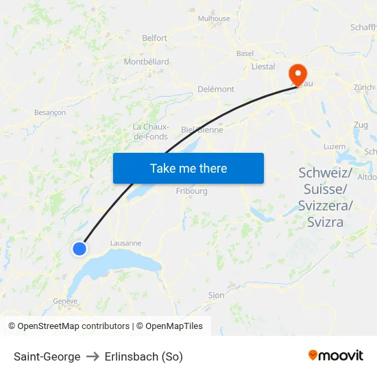 Saint-George to Erlinsbach (So) map