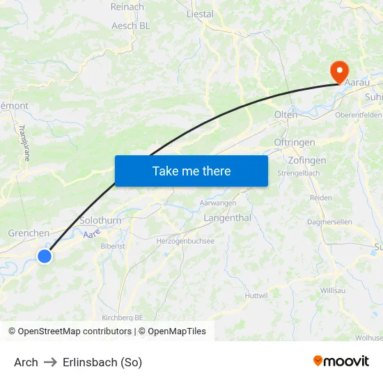Arch to Erlinsbach (So) map