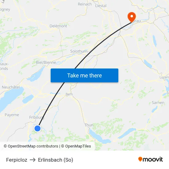 Ferpicloz to Erlinsbach (So) map