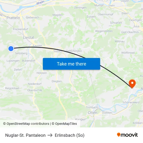Nuglar-St. Pantaleon to Erlinsbach (So) map