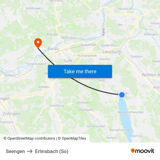 Seengen to Erlinsbach (So) map