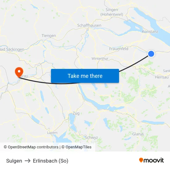 Sulgen to Erlinsbach (So) map
