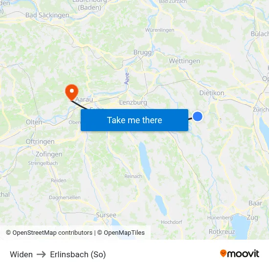 Widen to Erlinsbach (So) map
