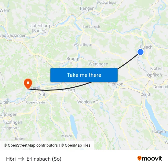Höri to Erlinsbach (So) map