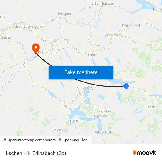 Lachen to Erlinsbach (So) map