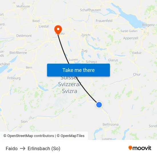 Faido to Erlinsbach (So) map
