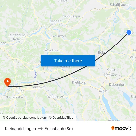 Kleinandelfingen to Erlinsbach (So) map