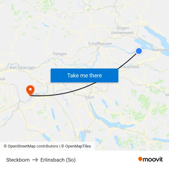 Steckborn to Erlinsbach (So) map