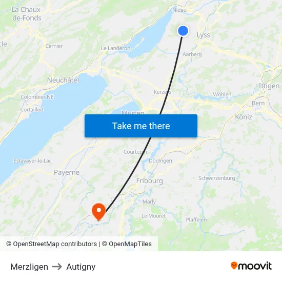 Merzligen to Autigny map