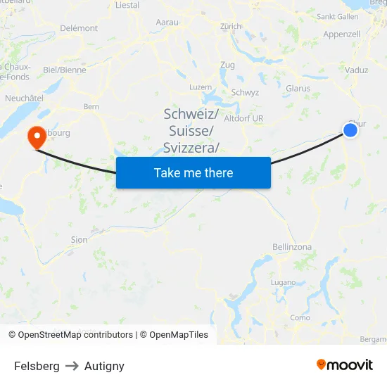 Felsberg to Autigny map