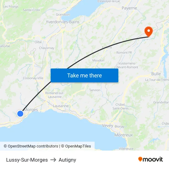 Lussy-Sur-Morges to Autigny map