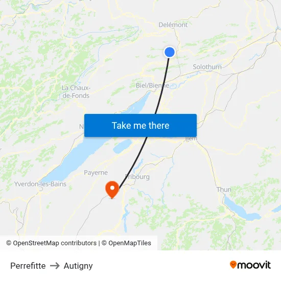 Perrefitte to Autigny map
