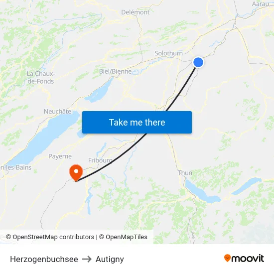 Herzogenbuchsee to Autigny map