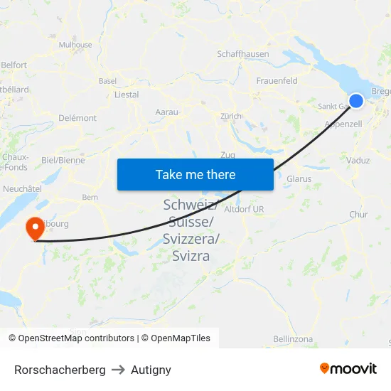 Rorschacherberg to Autigny map