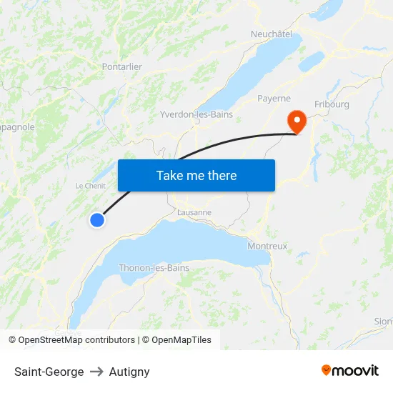 Saint-George to Autigny map